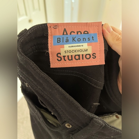 NWOT | Acne Studios | Black High Rise slim-fit Jeans - Picture 3 of 4